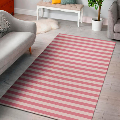 Pink Striped Pattern Print Area Rug