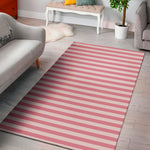 Pink Striped Pattern Print Area Rug