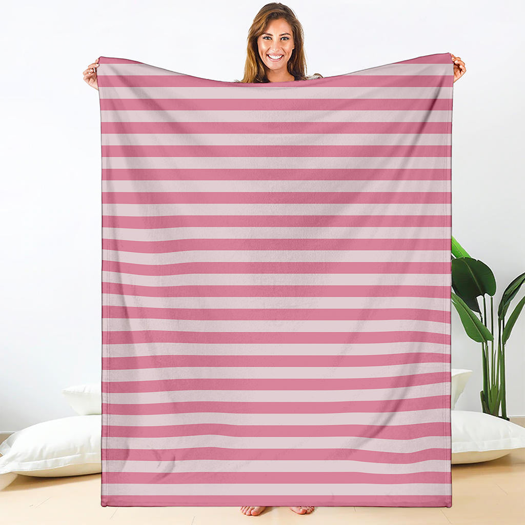 Pink Striped Pattern Print Blanket