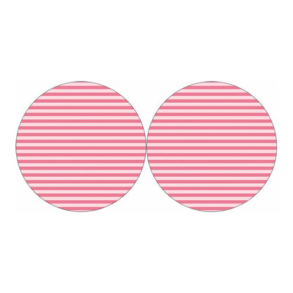 Pink Striped Pattern Print Car Coasters