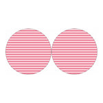 Pink Striped Pattern Print Car Coasters
