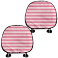 Pink Striped Pattern Print Car Headrest Covers