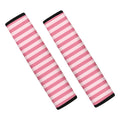 Pink Striped Pattern Print Car Seat Belt Covers