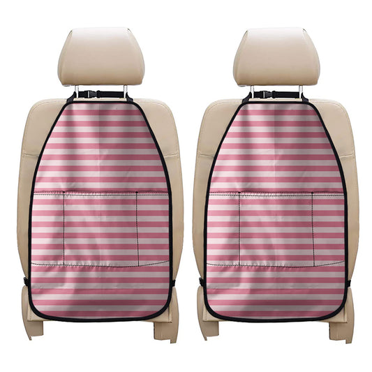 Pink Striped Pattern Print Car Seat Organizers