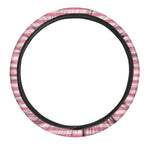 Pink Striped Pattern Print Car Steering Wheel Cover