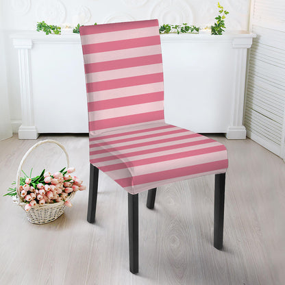 Pink Striped Pattern Print Dining Chair Slipcover
