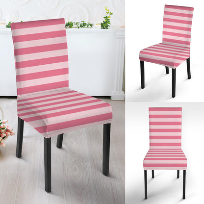 Pink Striped Pattern Print Dining Chair Slipcover
