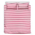 Pink Striped Pattern Print Duvet Cover Bedding Set