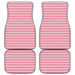 Pink Striped Pattern Print Front and Back Car Floor Mats