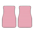 Pink Striped Pattern Print Front Car Floor Mats