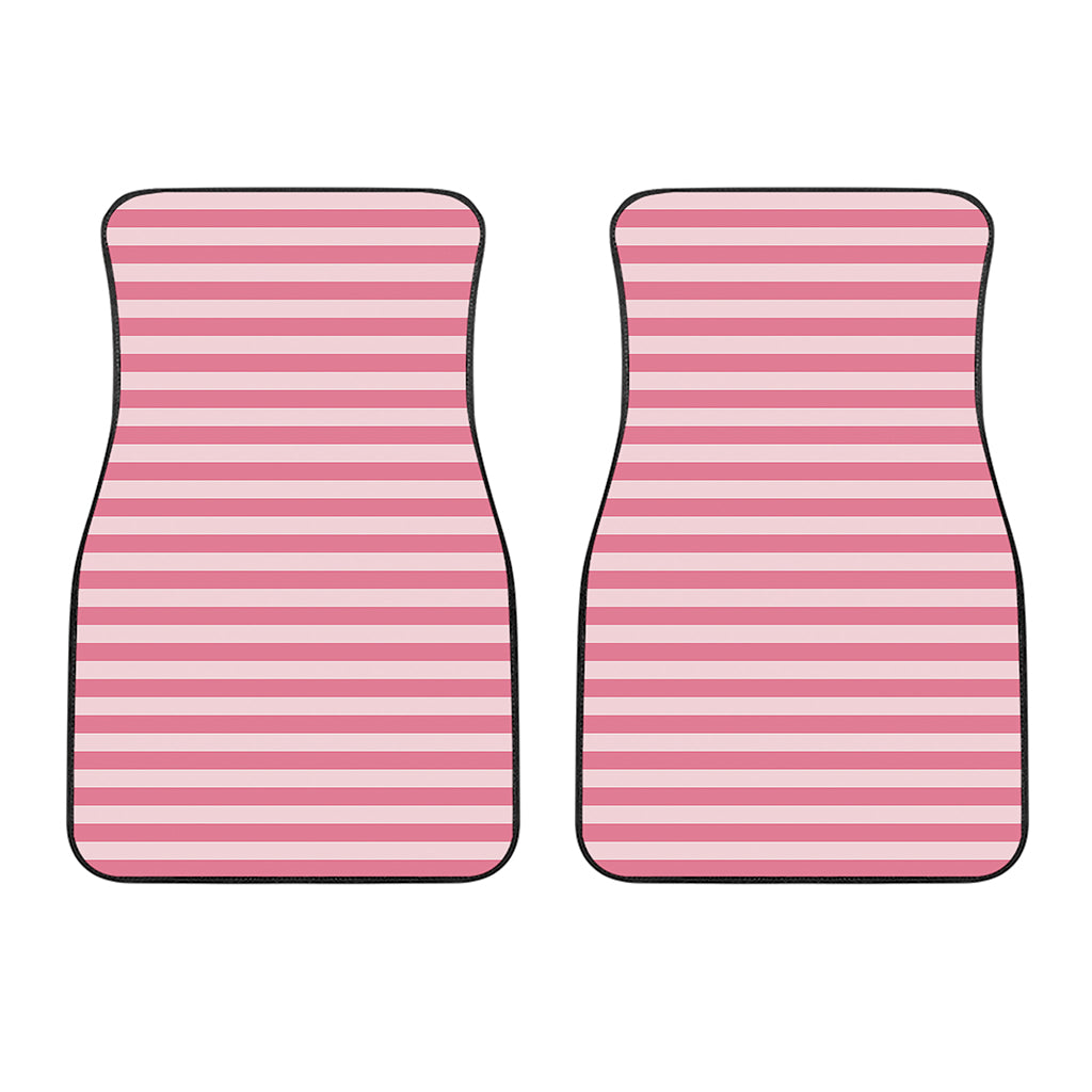 Pink Striped Pattern Print Front Car Floor Mats