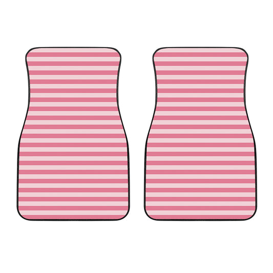 Pink Striped Pattern Print Front Car Floor Mats