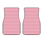 Pink Striped Pattern Print Front Car Floor Mats