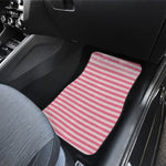 Pink Striped Pattern Print Front Car Floor Mats