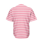 Pink Striped Pattern Print Men's Baseball Jersey