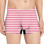 Pink Striped Pattern Print Men's Boxer Briefs