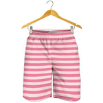 Pink Striped Pattern Print Men's Shorts