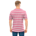 Pink Striped Pattern Print Men's T-Shirt