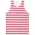 Pink Striped Pattern Print Men's Tank Top