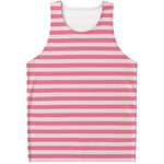 Pink Striped Pattern Print Men's Tank Top