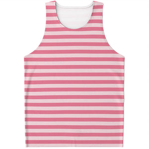 Pink Striped Pattern Print Men's Tank Top