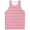 Pink Striped Pattern Print Men's Tank Top