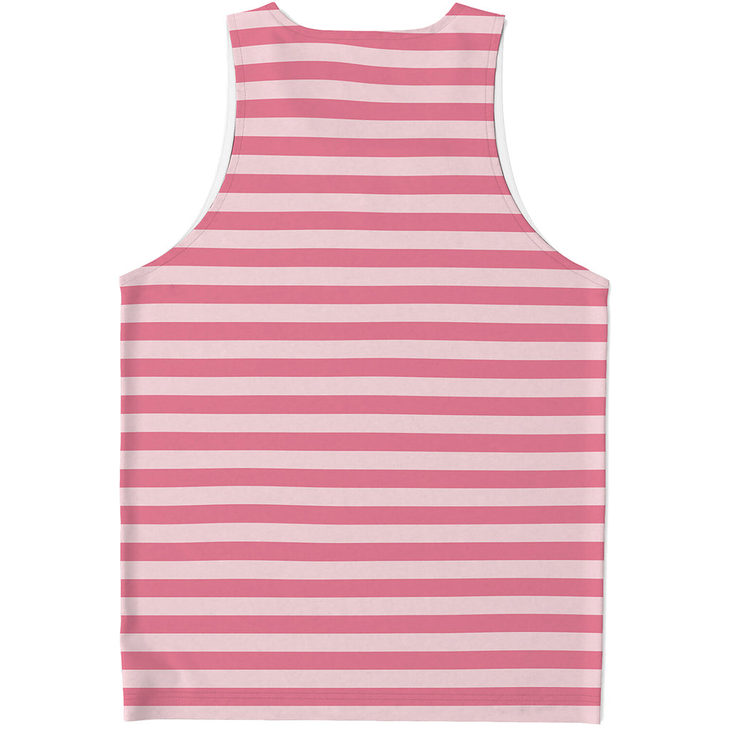 Pink Striped Pattern Print Men's Tank Top