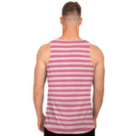 Pink Striped Pattern Print Men's Tank Top