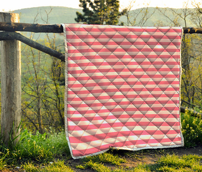 Pink Striped Pattern Print Quilt