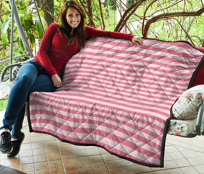 Pink Striped Pattern Print Quilt