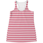 Pink Striped Pattern Print Women's Racerback Tank Top