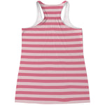 Pink Striped Pattern Print Women's Racerback Tank Top