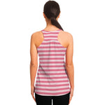 Pink Striped Pattern Print Women's Racerback Tank Top