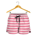 Pink Striped Pattern Print Women's Shorts