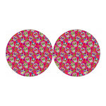 Pink Sugar Skull Pattern Print Car Coasters