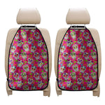 Pink Sugar Skull Pattern Print Car Seat Organizers