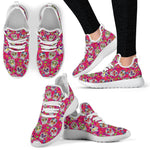 Pink Sugar Skull Pattern Print Mesh Knit Shoes GearFrost