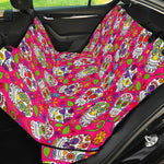 Pink Sugar Skull Pattern Print Pet Car Back Seat Cover