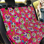 Pink Sugar Skull Pattern Print Pet Car Back Seat Cover