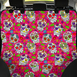 Pink Sugar Skull Pattern Print Pet Car Back Seat Cover