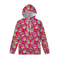 Pink Sugar Skull Pattern Print Pullover Hoodie