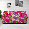 Pink Sugar Skull Pattern Print Sofa Cover