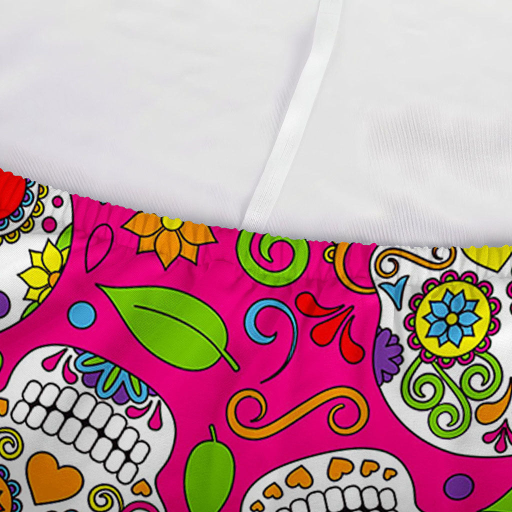 Pink Sugar Skull Pattern Print Sofa Cover