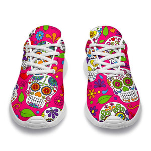 Pink Sugar Skull Pattern Print Sport Shoes GearFrost