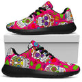 Pink Sugar Skull Pattern Print Walking Shoes