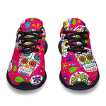 Pink Sugar Skull Pattern Print Sport Shoes GearFrost