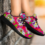 Pink Sugar Skull Pattern Print Sport Shoes GearFrost