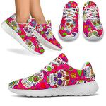 Pink Sugar Skull Pattern Print Sport Shoes GearFrost