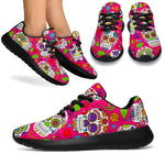 Pink Sugar Skull Pattern Print Sport Shoes GearFrost