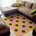 Pink Sunflower Pattern Print Floor Mat